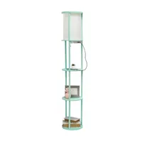 Etagere Storage Floor Lamp With 2 Usb And 1 Outlet