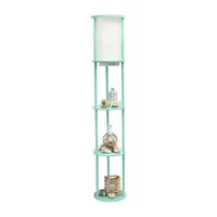 Etagere Storage Floor Lamp With 2 Usb And 1 Outlet