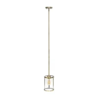1-Light 9.25" Adjustable Hanging Cylindrical Clear Glass Pendant Light