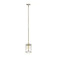 1-Light 9.25" Adjustable Hanging Cylindrical Clear Glass Pendant Light