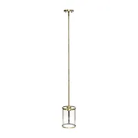 1-Light 9.25" Adjustable Hanging Cylindrical Clear Glass Pendant Light