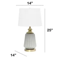 All the Rages 25" Classic Fluted Ceramic And Metal Table Lamp