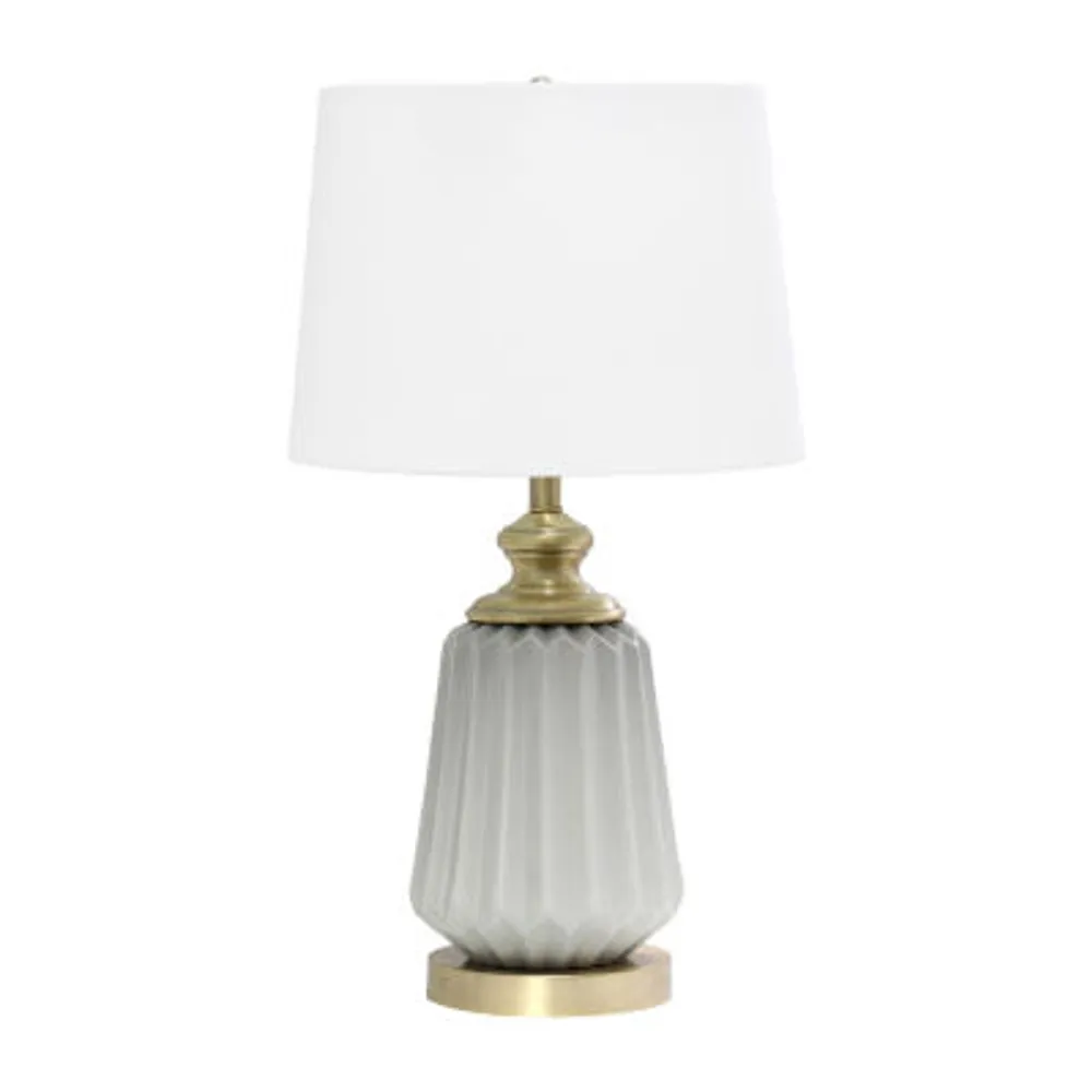 All the Rages 25" Classic Fluted Ceramic And Metal Table Lamp