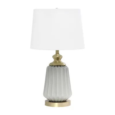 All the Rages 25" Classic Fluted Ceramic And Metal Table Lamp