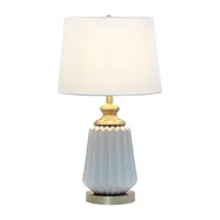 All the Rages 25" Classic Fluted Ceramic And Metal Table Lamp