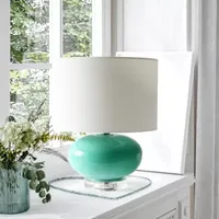 15.25" Modern Ovaloid Glass Table Lamp