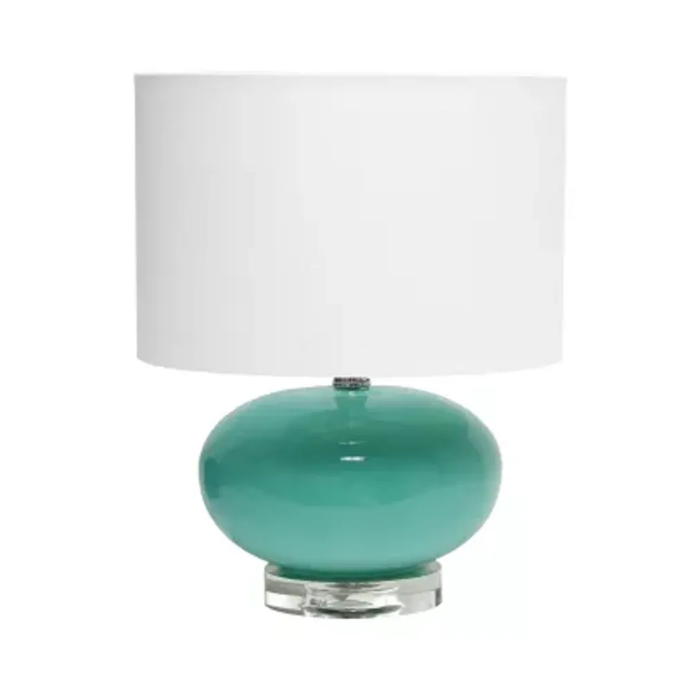 15.25" Modern Ovaloid Glass Table Lamp