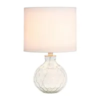 17.75" Clear Glass Honeycomb Table Lamp