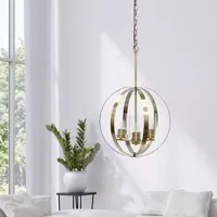 3-Light 18" Adjustable Globe Clear Glass Ceiling Pendant