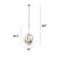 3-Light 18" Adjustable Globe Clear Glass Ceiling Pendant