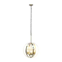 3-Light 18" Adjustable Globe Clear Glass Ceiling Pendant