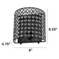 All the Rages 8" Modern Contemporary 1-Light Crystal And Metal Wall Sconce