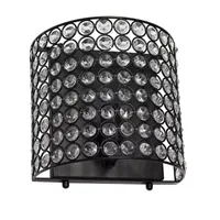 All the Rages 8" Modern Contemporary 1-Light Crystal And Metal Wall Sconce