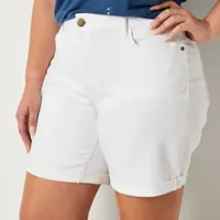 a.n.a Womens 8" High Rise Denim Short - Plus