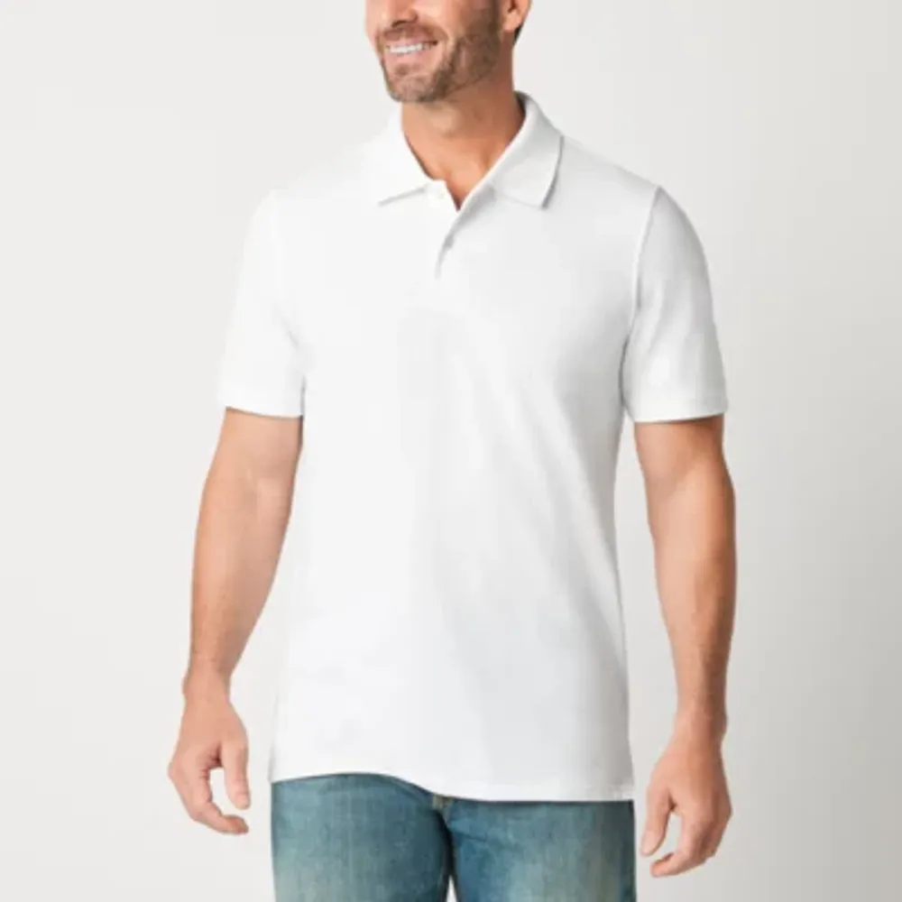 St. John's Bay Premium Stretch Mens Classic Fit Short Sleeve Polo Shirt