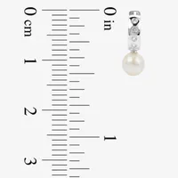 White Cultured Freshwater Pearl Sterling Silver 12mm Hoop Earrings