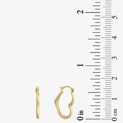 14K Gold 14mm Heart Hoop Earrings