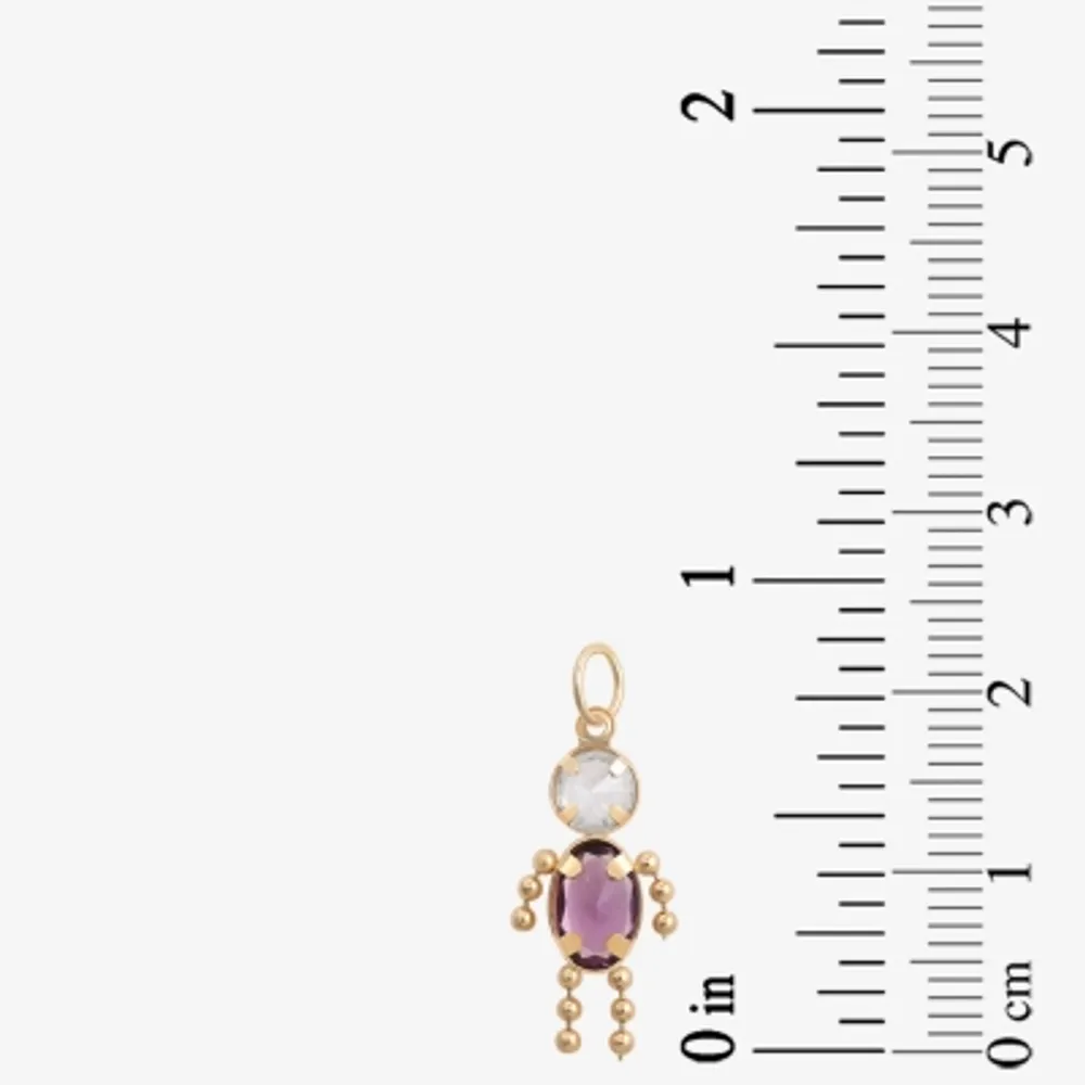 10K Gold February Birthstone Babies Boy Charm