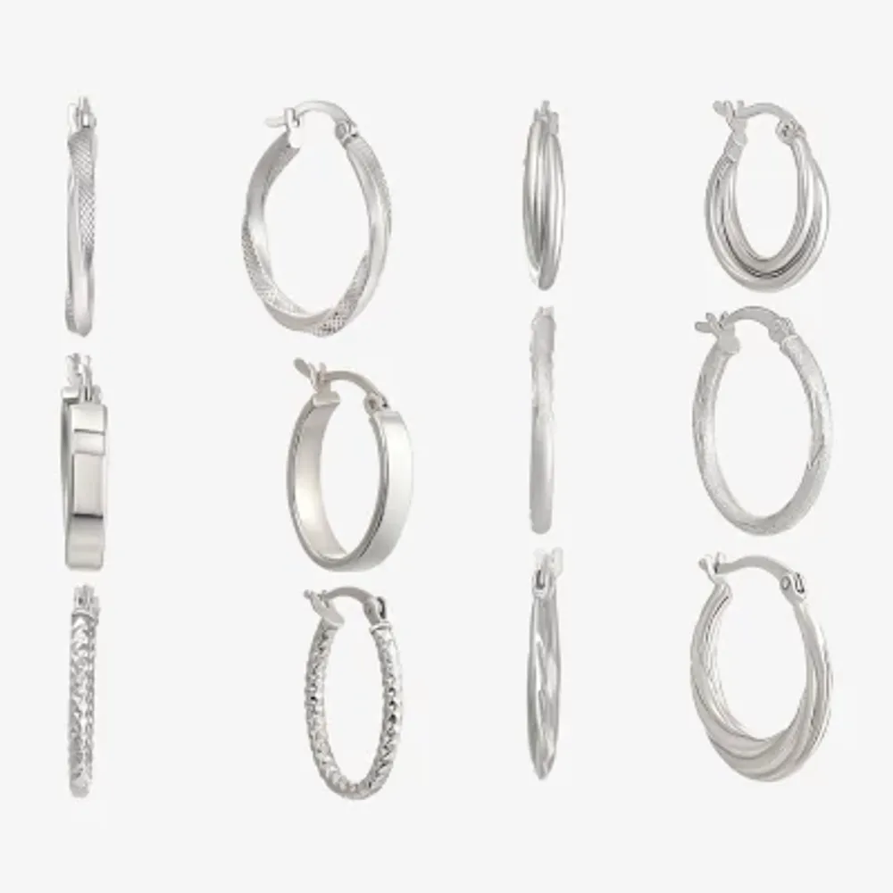 Sterling Silver 6 Pair Earring Set