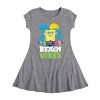 Little & Big Girls Short Sleeve Spongebob Shirt Dress