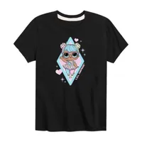 Little & Big Girls Crew Neck Short Sleeve LOL Graphic T-Shirt