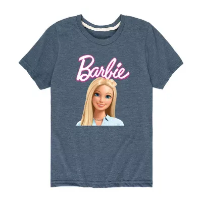 Little & Big Girls Crew Neck Short Sleeve Barbie Graphic T-Shirt