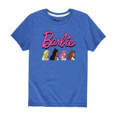 Little & Big Girls Crew Neck Short Sleeve Barbie Graphic T-Shirt