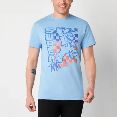 Mens Crew Neck Short Sleeve Regular Fit Super Mario Graphic T-Shirt