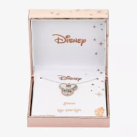 Disney Classics Mom Cubic Zirconia 14k Rose Gold Over Brass Pure Silver Over Brass 16 Inch Cable Sunburst Mickey Mouse Pendant Necklace