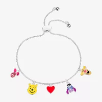 Disney Classics Friends Pure Silver Over Brass 8 1/2 Inch Rolo Heart Eeyore Piglet Tigger Bolo Bracelet