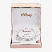 Disney Classics Mom Cubic Zirconia Pure Silver Over Brass 8 1/2 Inch Casted Heart Mickey Mouse Bolo Bracelet