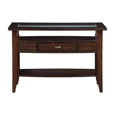 Blaire 1-Drawer Storage Glass Top Console Table