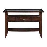 Blaire 1-Drawer Storage Glass Top Console Table