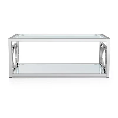 Jasper Glass Top Mirrored Coffee Table