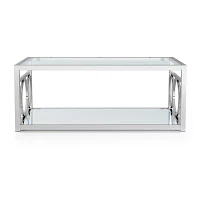 Jasper Glass Top Mirrored Coffee Table