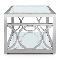 Jasper Glass Top Mirrored Coffee Table