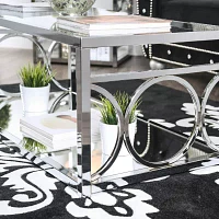 Jasper Glass Top Mirrored Coffee Table