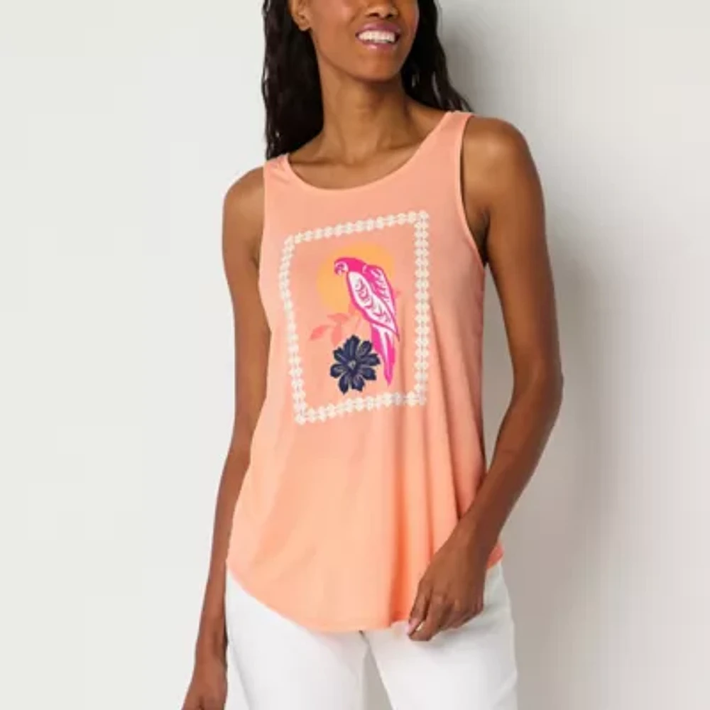 St. John's Bay Womens Tall Crew Neck Sleeveless Tank Top