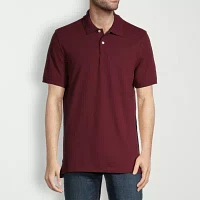 St. John's Bay Dexterity Premium Stretch Mens Classic Fit Easy-on + Easy-off Adaptive Short Sleeve Polo Shirt