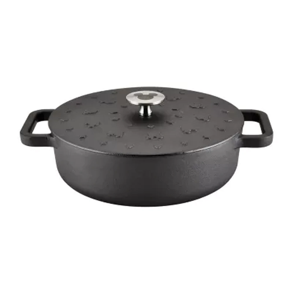 Farberware Disney Monochrome Pre Seasoned Cast Iron 3-qt. Shallow Casserole with Lid