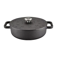 Farberware Disney Monochrome Pre Seasoned Cast Iron 3-qt. Shallow Casserole with Lid