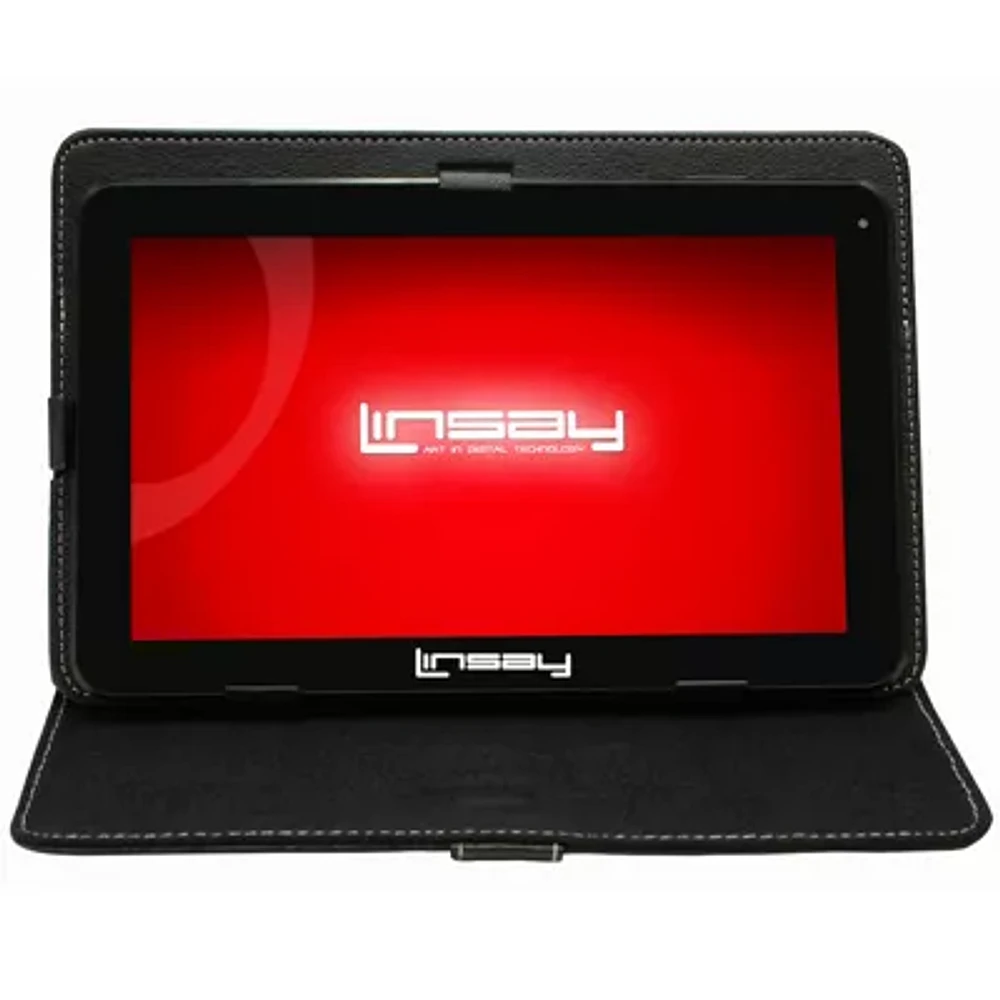 10.1" Quad Core 2GB RAM 32GB Storage Android 12 Tablet Bundle with Black Leather Case"