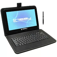 10.1" Quad Core 2GB RAM 32GB Storage Android 12 Tablet Bundle with Black Leather Keyboard"