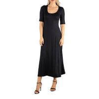 24/7 Comfort Apparel Casual Maxi Dress With Short Sleeves