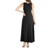 24/7 Comfort Apparel Slim Fit A Line Sleeveless Maxi Dress