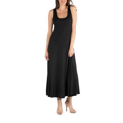 24/7 Comfort Apparel Slim Fit A Line Sleeveless Maxi Dress