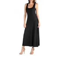 24/7 Comfort Apparel Slim Fit A Line Sleeveless Maxi Dress