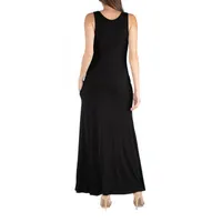 24/7 Comfort Apparel Scoop Neck Sleeveless Maxi Pocket Dress