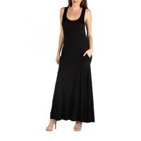 24/7 Comfort Apparel Scoop Neck Sleeveless Maxi Pocket Dress