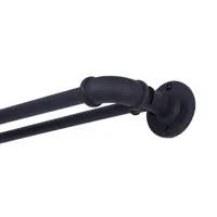 Sun Zero Blackout Bronn Industrial Wrap Around Double Curtain Rod